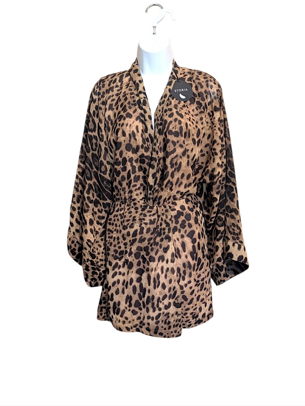 Anthropology Storia Leopard Print Mini Dress